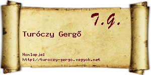 Turóczy Gergő névjegykártya